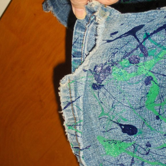 Zana Di Womens Blue Jeans 24 Hand Painted - Picture 9 of 13